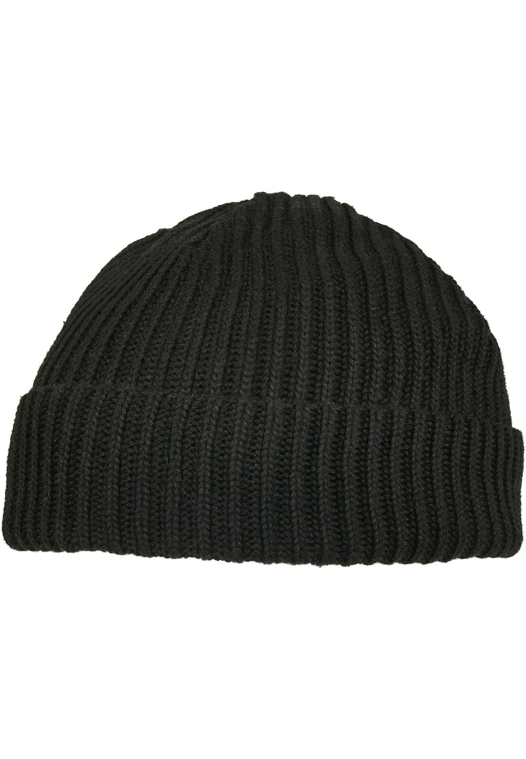 Build Your Brand Recycled Yarn Fisherman Beanie - Black - ONE-BLK1S