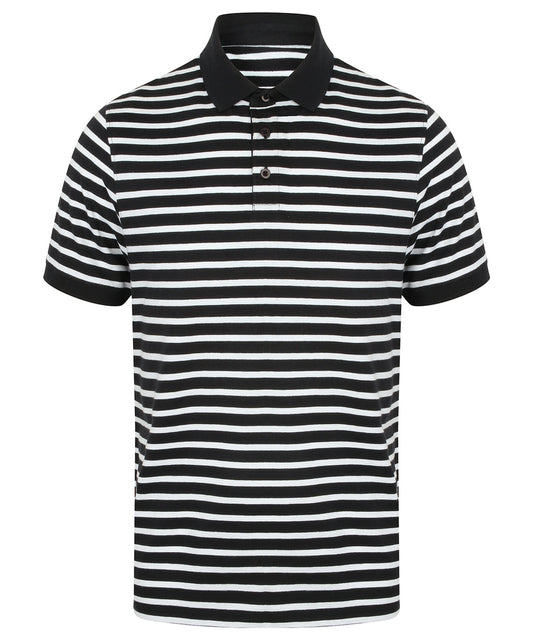 Front Row Striped Jersey Polo Shirt - COOZO