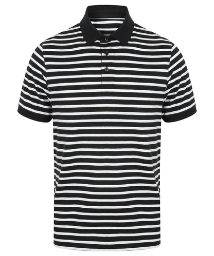 Front Row Striped Jersey Polo Shirt - COOZO