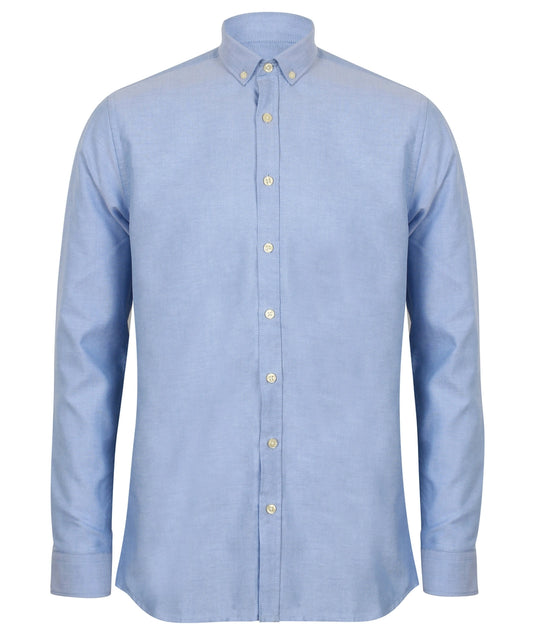 Henbury Modern Long Sleeve Slim Fit Oxford Shirt - COOZO