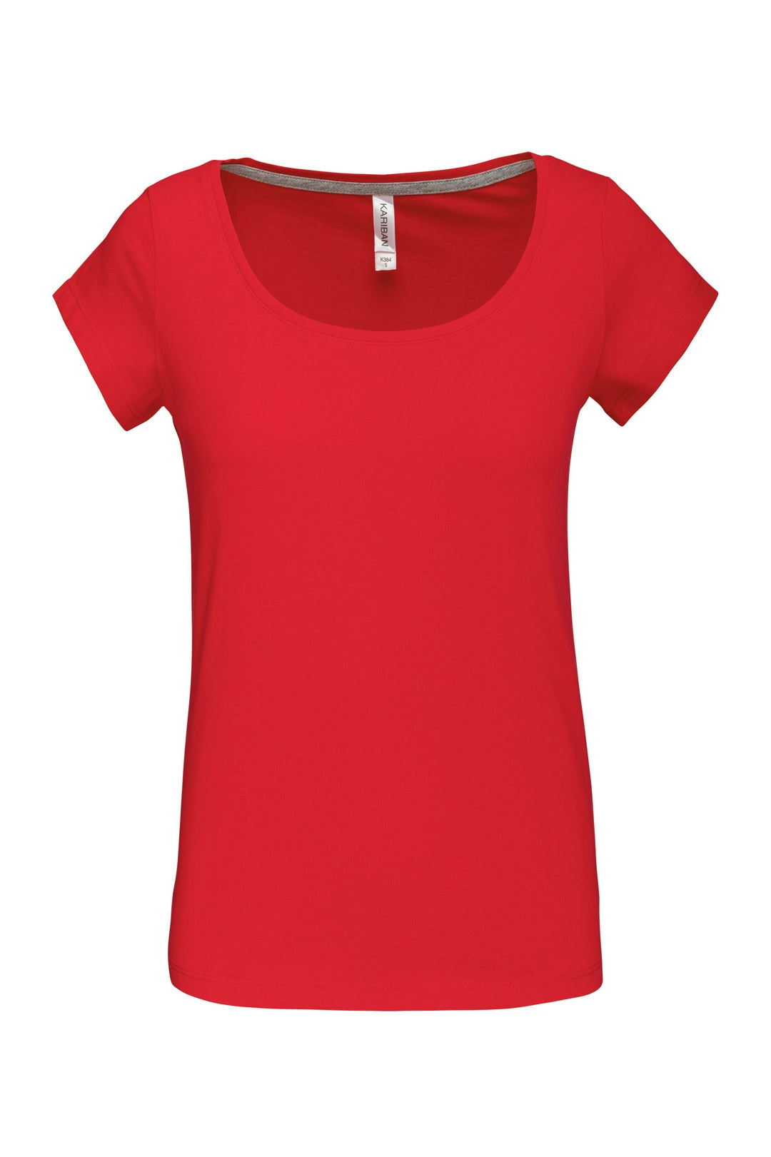 Ladies?????? boat neck short-sleeved T-shirt-RXL