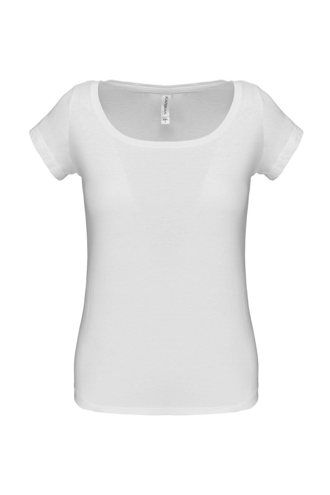 Ladies?????? boat neck short-sleeved T-shirt-WXL