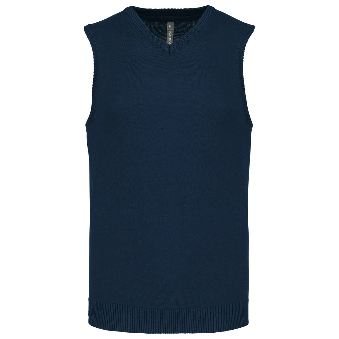 Men's sleeveless V-neck jumper-NVYXL