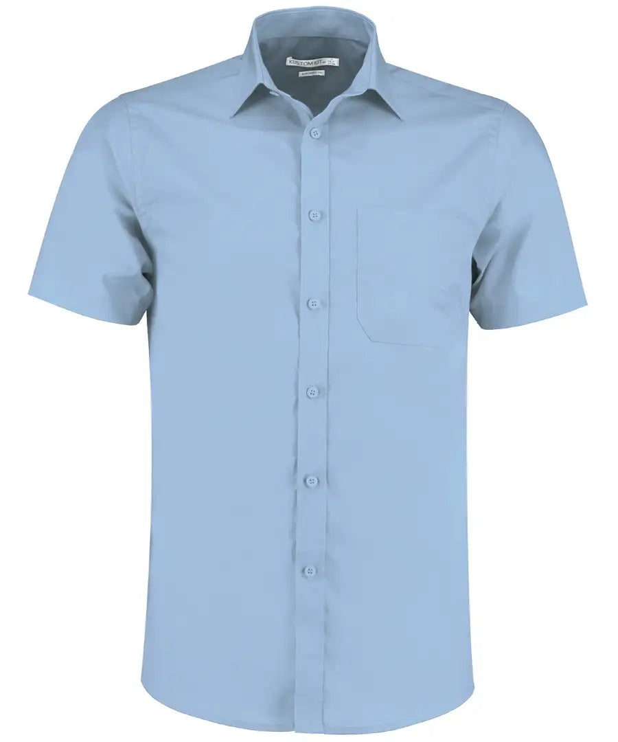 Tailored Fit Short Sleeve Poplin Shirt - COOZO
