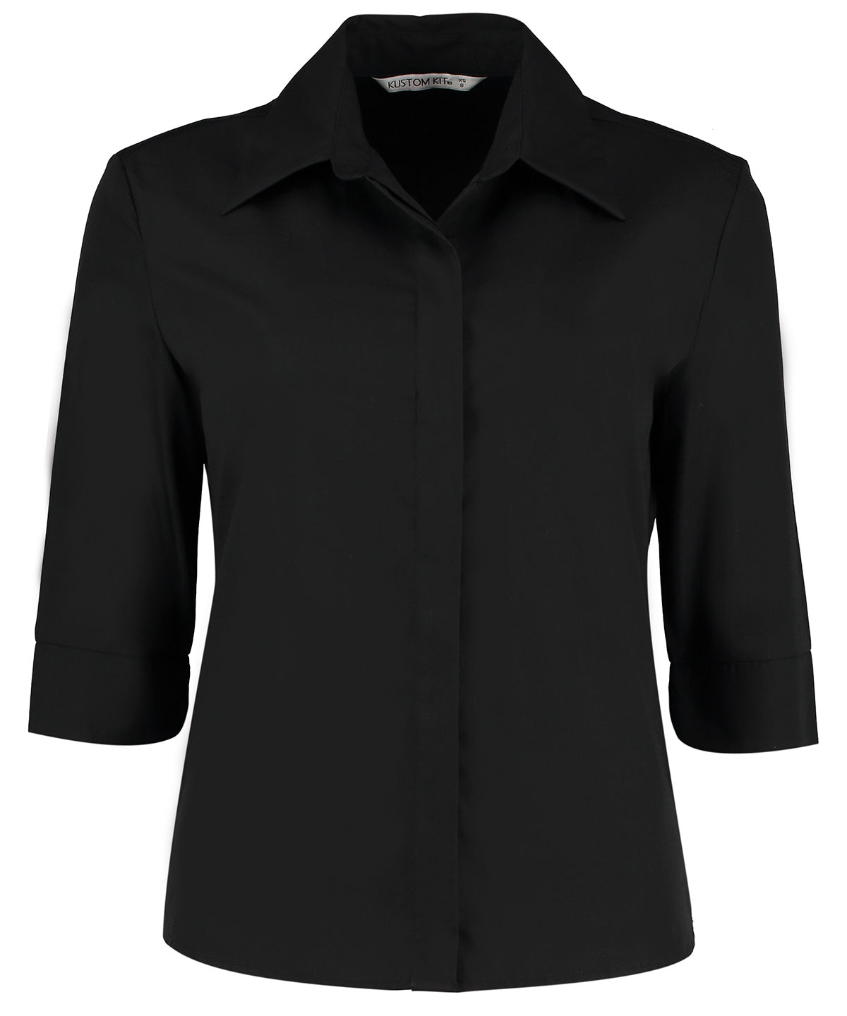 Tailored Fit 3/4 Sleeve Continental Blouse - COOZO