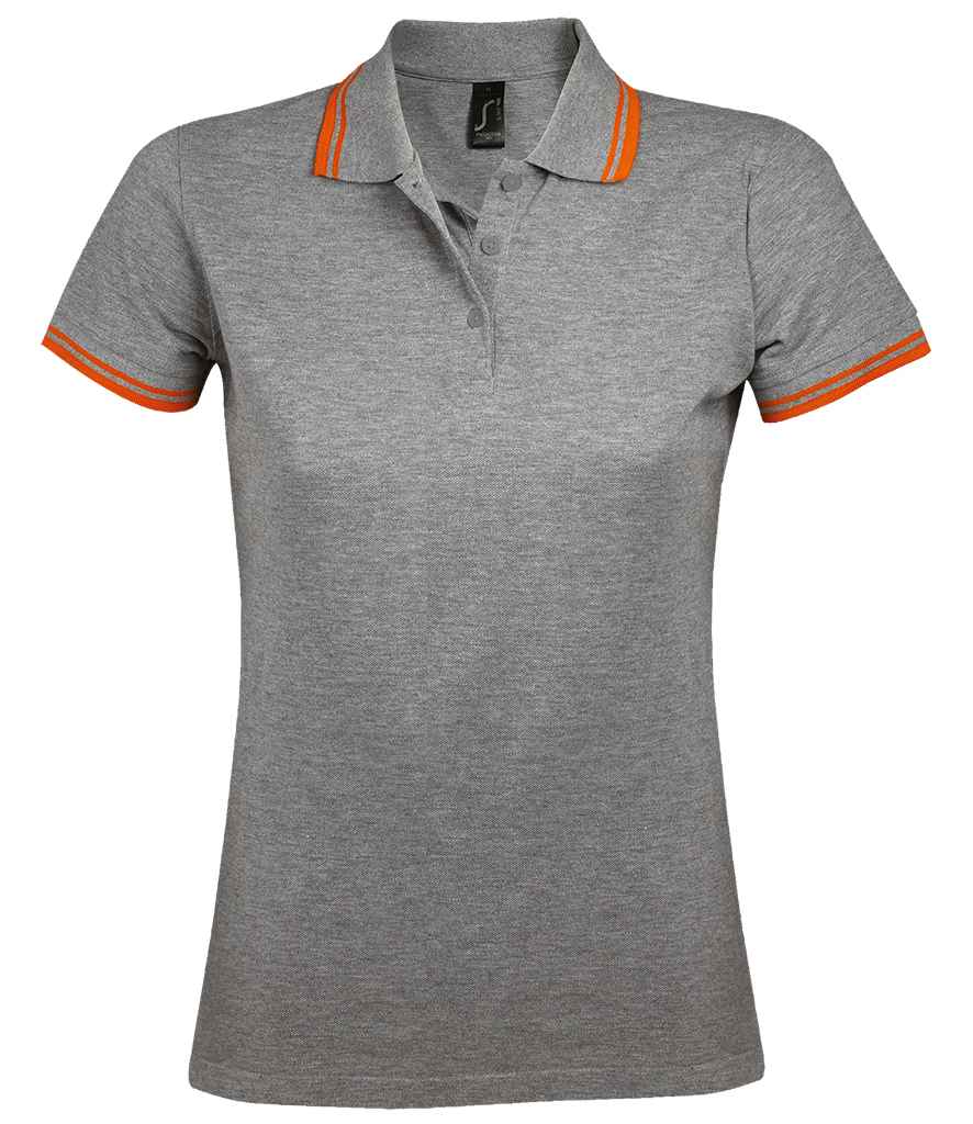 SOL'S Ladies Pasadena Tipped Cotton Piqu Polo Shirt - COOZO