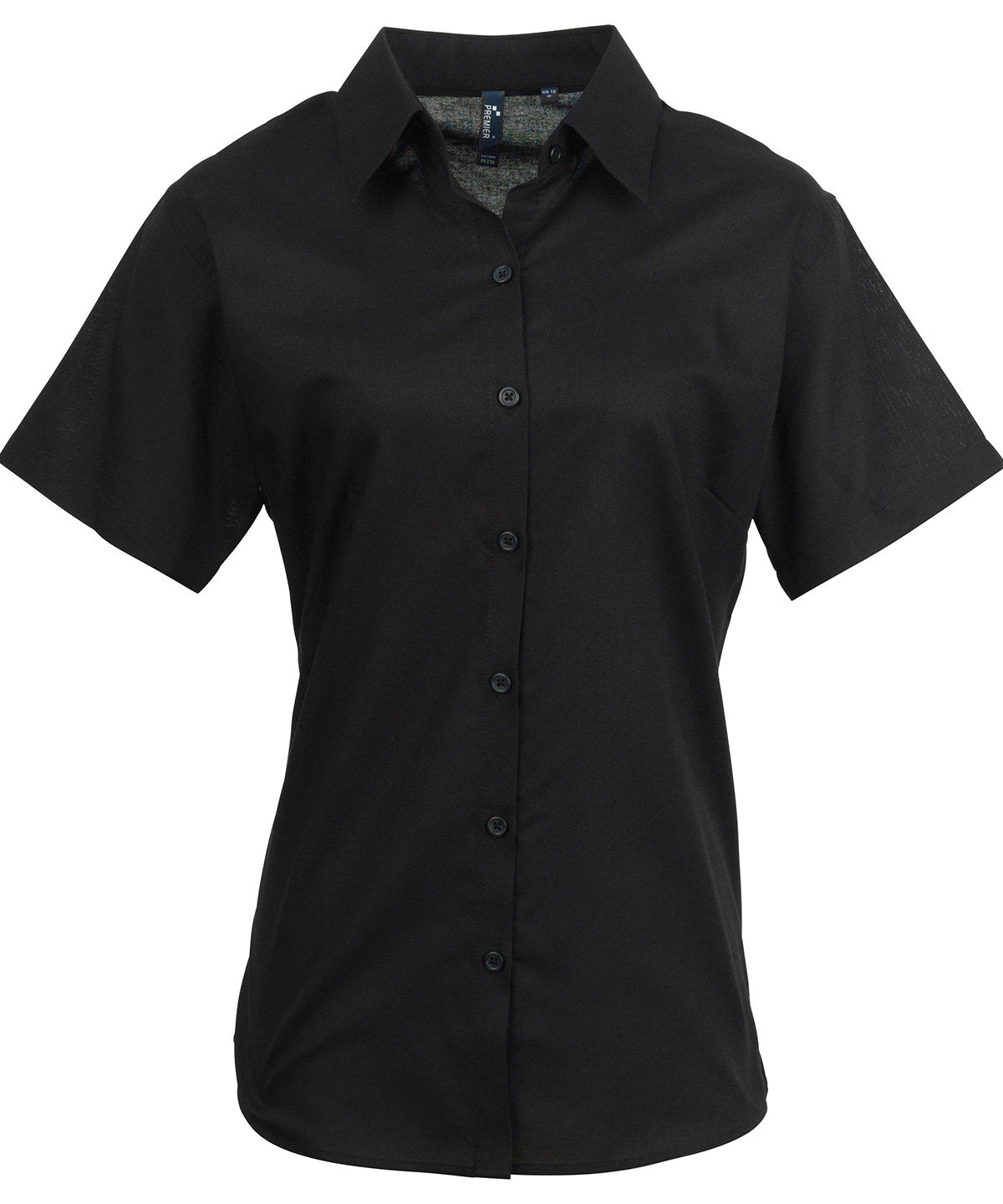 LADIES SIGNATURE OXFORD SHORT SLEEVE BLOUSE - COOZO
