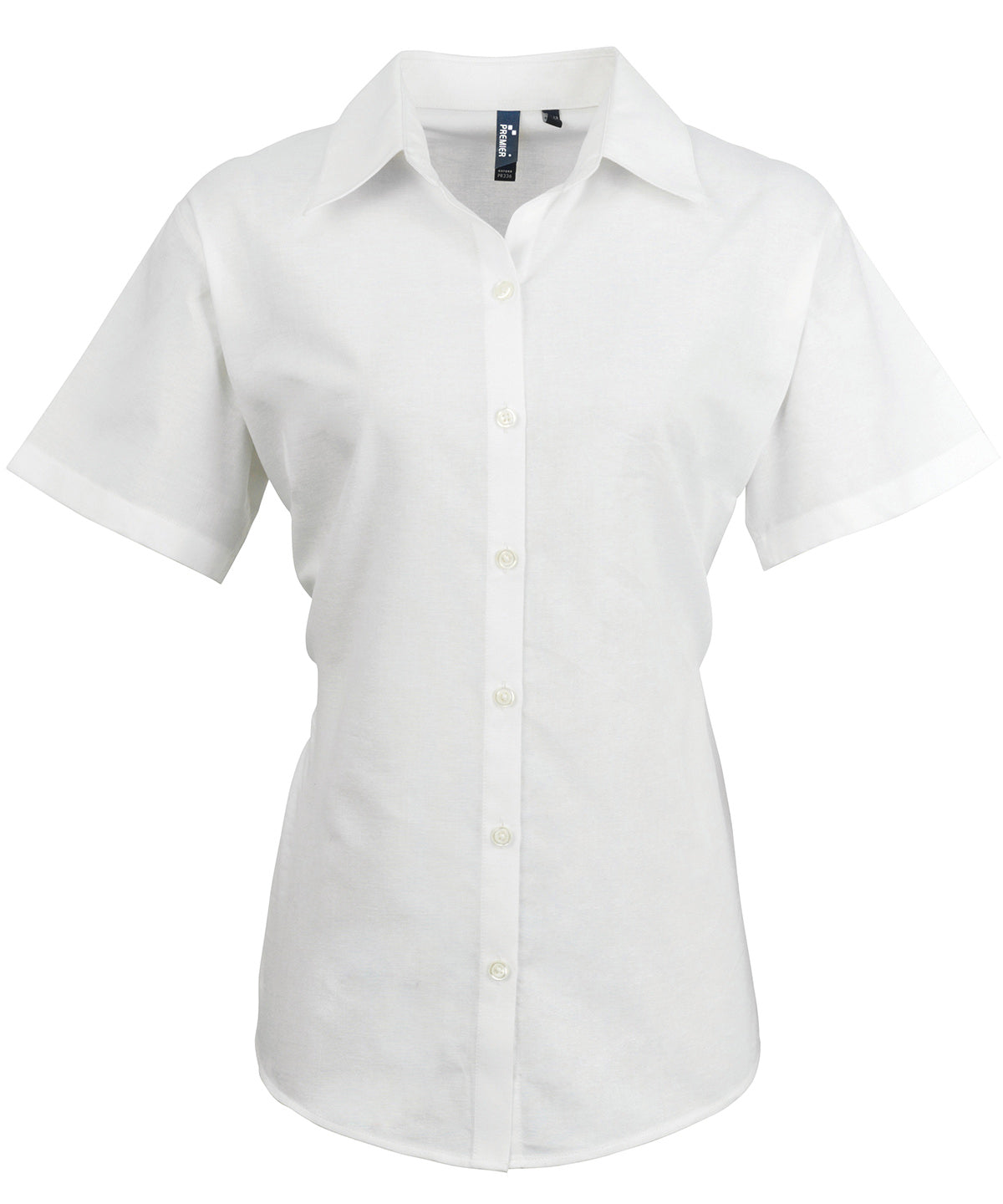 LADIES SIGNATURE OXFORD SHORT SLEEVE BLOUSE - COOZO
