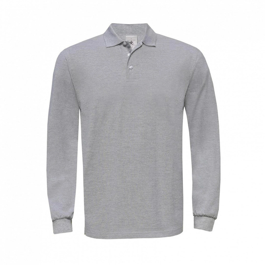 B&C PU423 Heavymill Long Sleeve Polo Shirt - COOZO