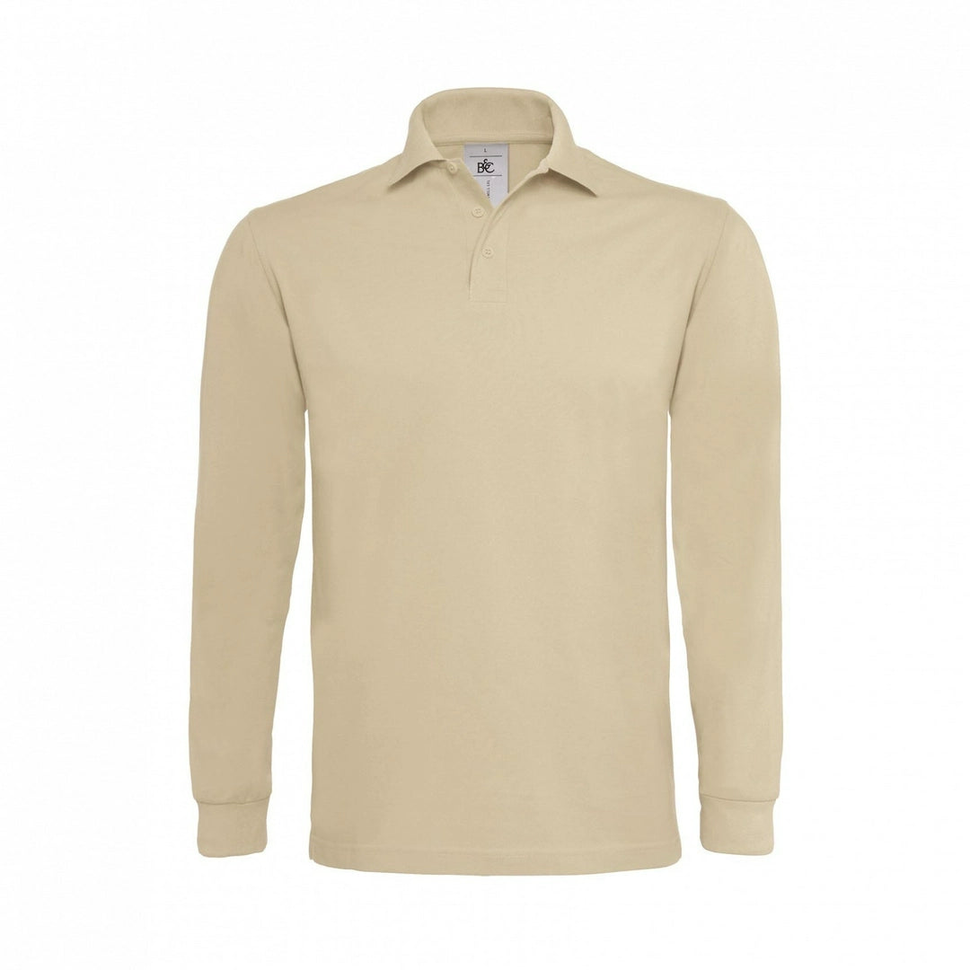 B&C PU423 Heavymill Long Sleeve Polo Shirt - COOZO