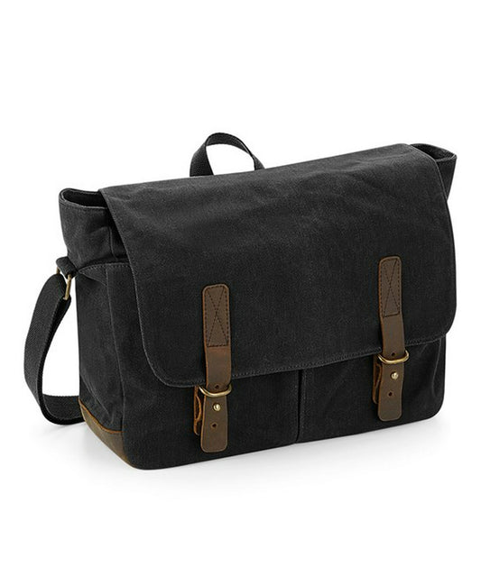 Heritage Waxed Canvas Messenger-BLK1S