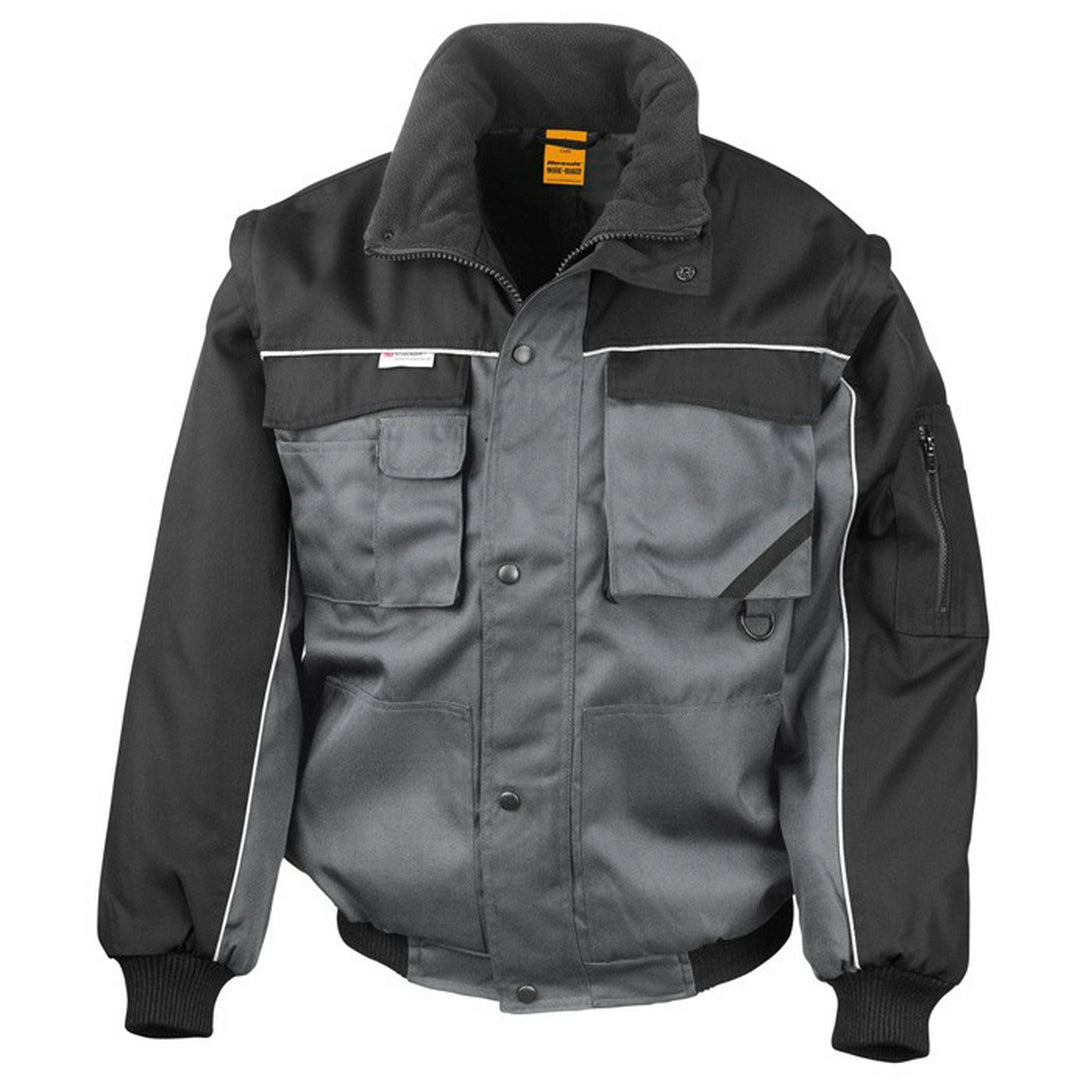 Zip Sleeve Heavy Duty Jacket-GRY/BLKXL