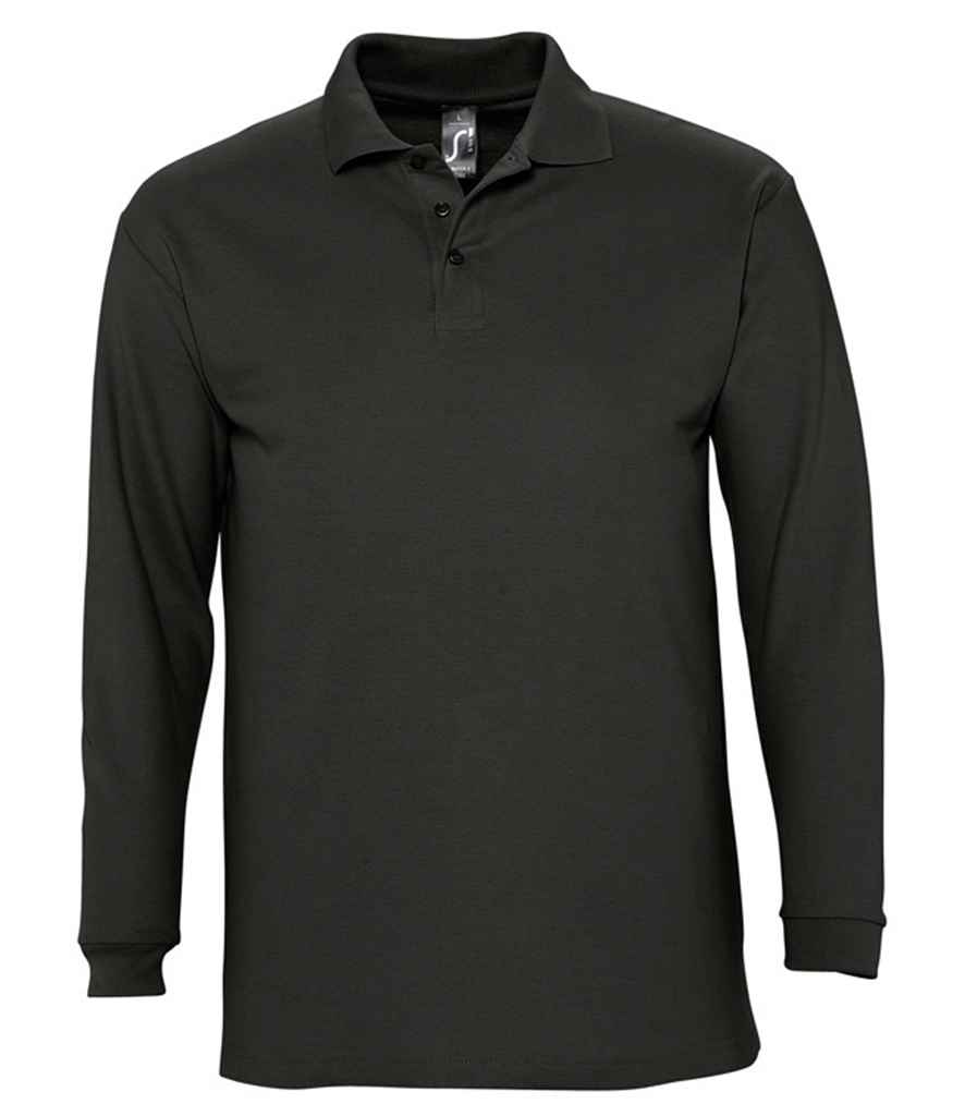 SOL'S Winter II Long Sleeve Cotton Piqué Polo Shirt - COOZO