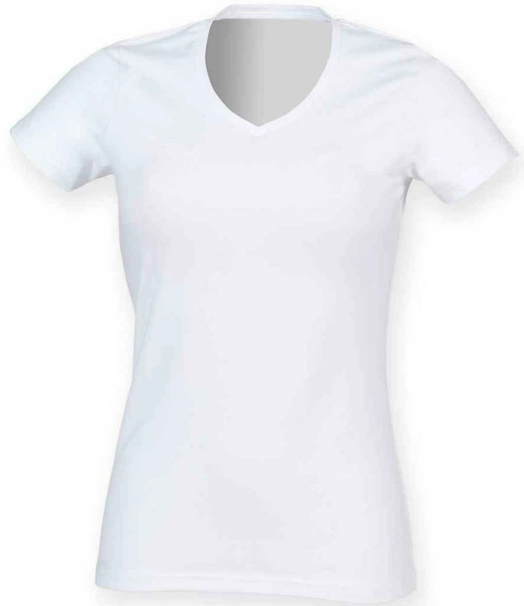 Skinni Fit ST122 SF Ladies Feel Good Stretch V-Neck T-Shirt - COOZO