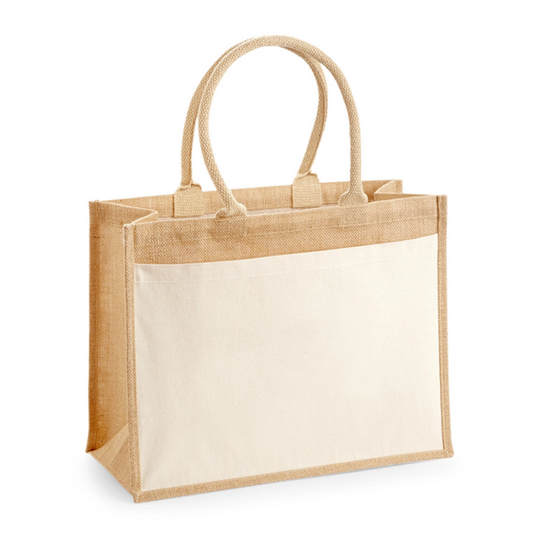 Westford Mill W427 Cotton Pocket Jute Shopper - COOZO