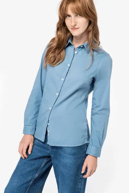 COOZO-Native Spirit Ladies Washed Long Sleeve Shirt (NS503)