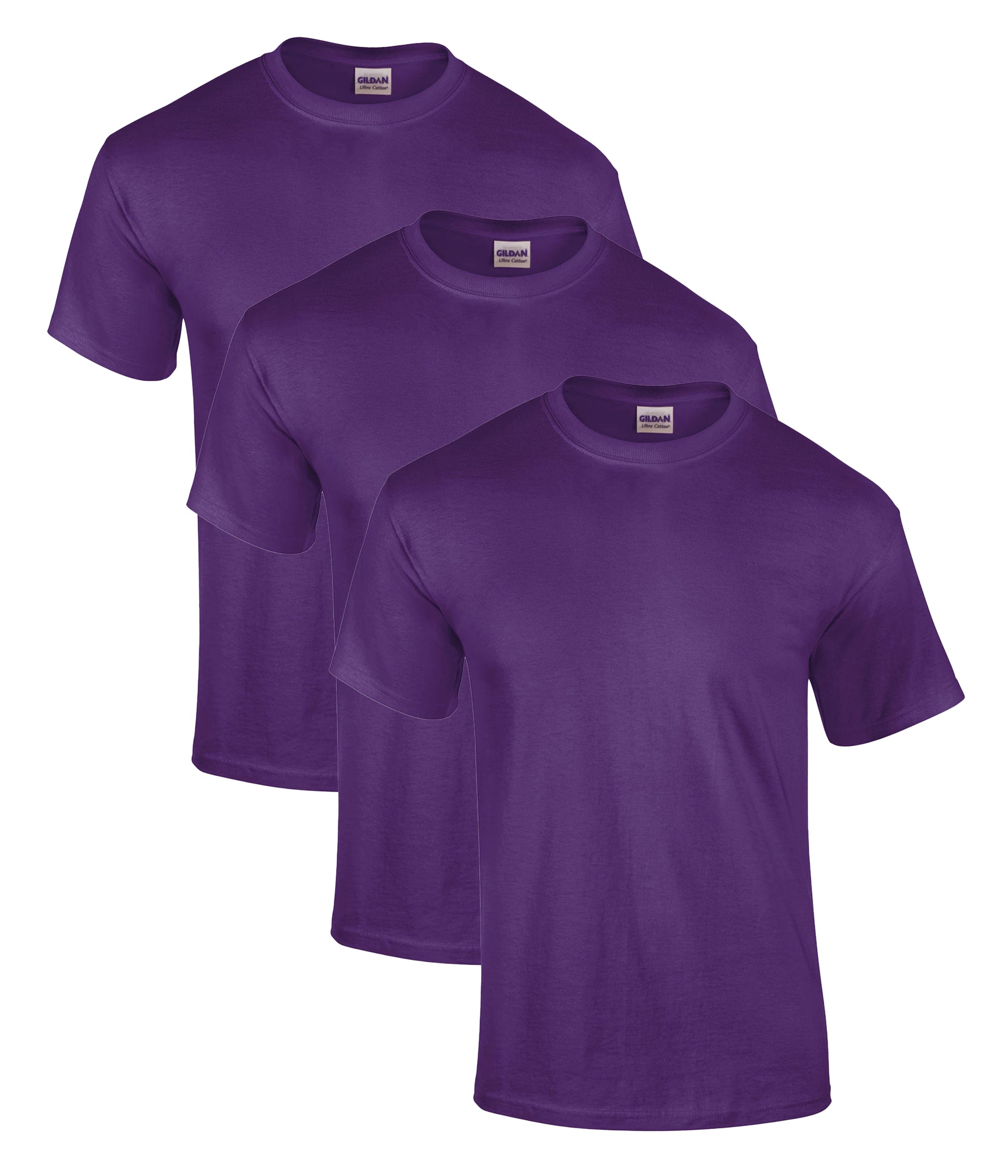 Gildan 2000 Unisex Ultra Cotton Crew Necked T-Shirt 205gsm 100% Cotton (pack of 3) - COOZO