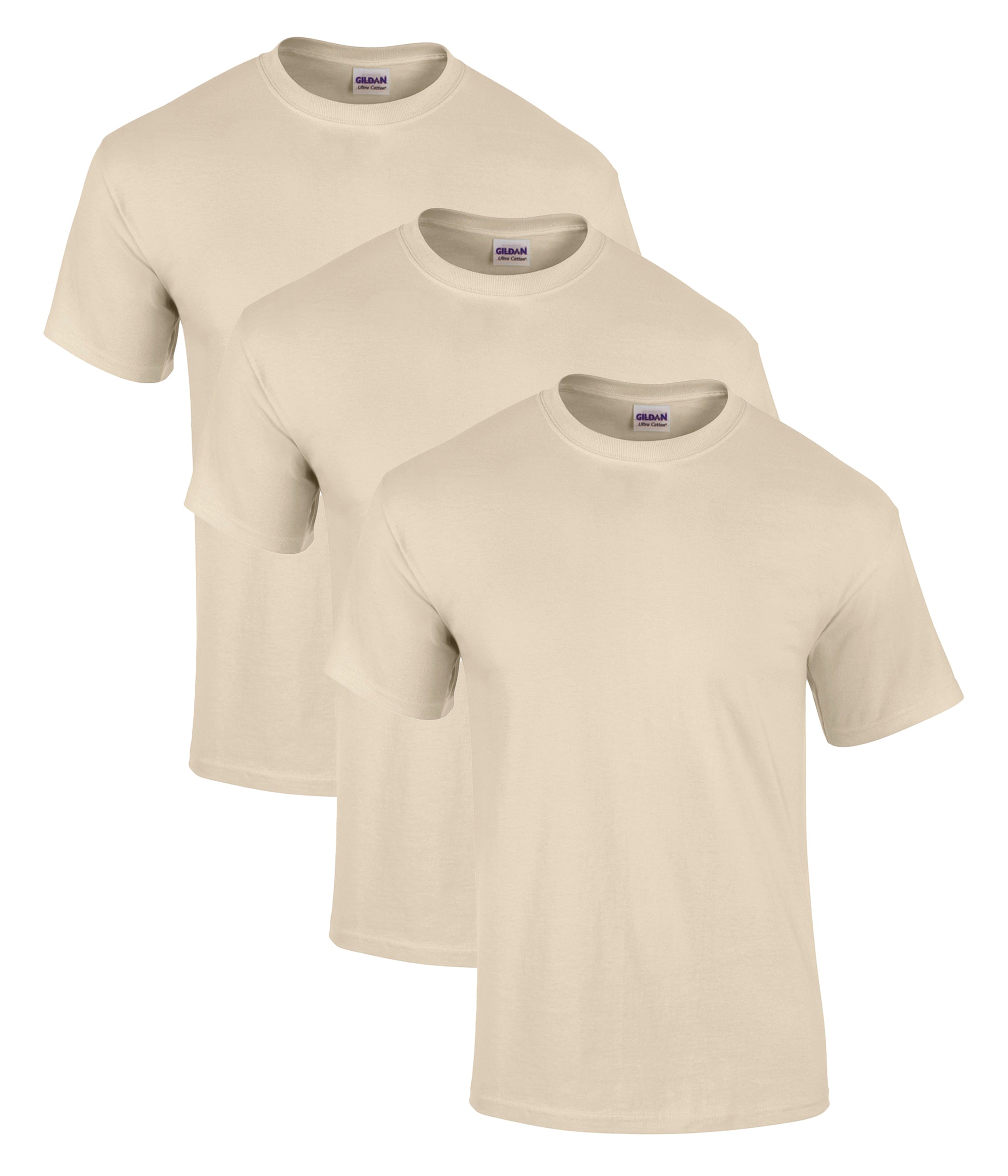 Gildan 2000 Unisex Ultra Cotton Crew Necked T-Shirt 205gsm 100% Cotton (pack of 3) - COOZO