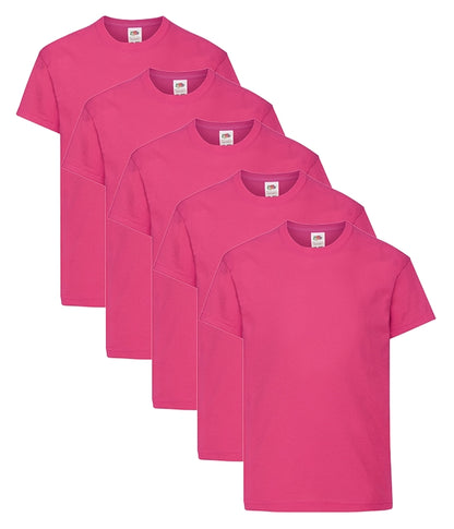 Fruit Of The Loom 61019 Kid's Original Cotton Crew Neck T-Shirts Other Color 5 pack - COOZO