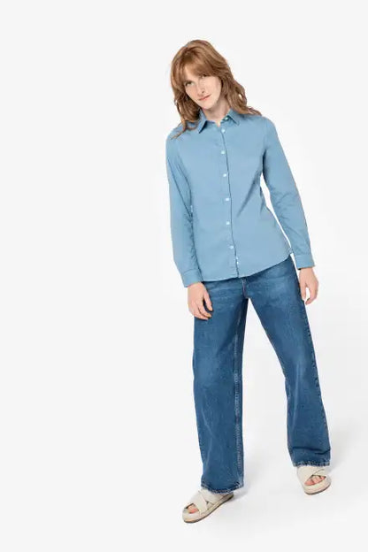 COOZO-Native Spirit Ladies Washed Long Sleeve Shirt (NS503)