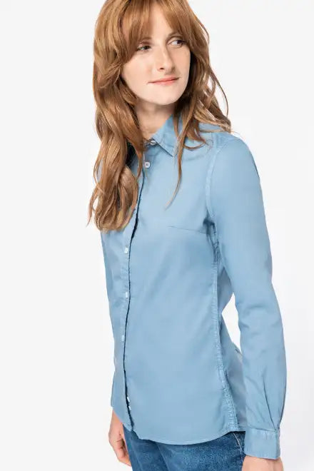 COOZO-Native Spirit Ladies Washed Long Sleeve Shirt (NS503)