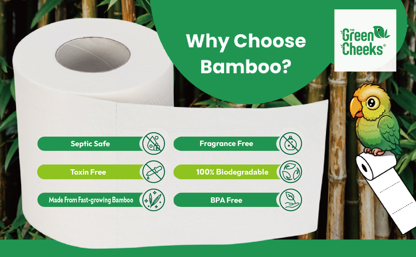 The Green Cheeks TGRNCKS Recycled Bamboo Toilet Paper