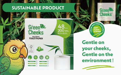 The Green Cheeks TGRNCKS Recycled Bamboo Toilet Paper