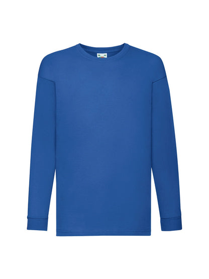 Fruit Of The Loom 61007 Valueweight Long Sleeved T-Shirt 165gsm Kids 100% Cotton - COOZO