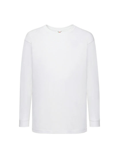 Fruit Of The Loom 61007 Valueweight Long Sleeved T-Shirt 165gsm Kids 100% Cotton - COOZO