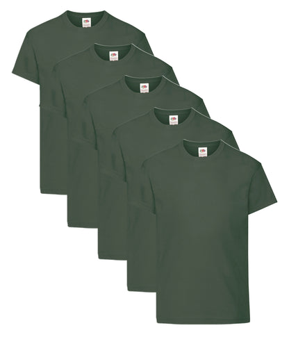 Fruit Of The Loom 61019 Kid's Original Cotton Crew Neck T-Shirts Main Color 5 pack - COOZO