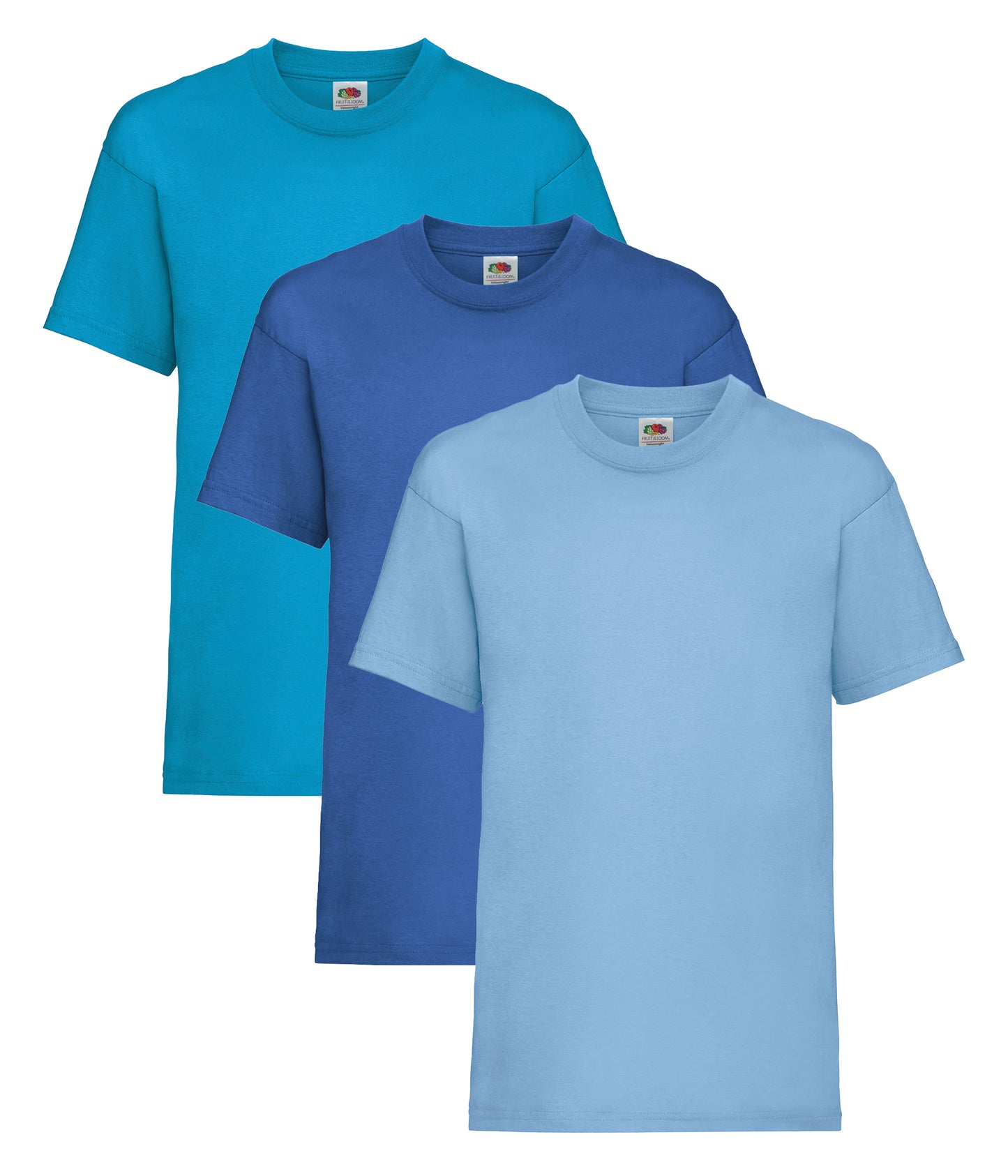 Fruit Of The Loom 61033 Valueweight T-Shirt 165gsm Kids 100% Cotton (Pack of 3) - COOZO