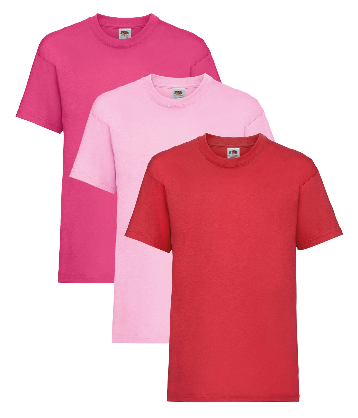 Fruit Of The Loom 61033 Valueweight T-Shirt 165gsm Kids 100% Cotton (Pack of 3) - COOZO