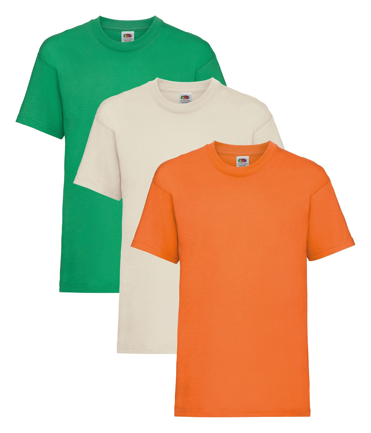 Fruit Of The Loom 61033 Valueweight T-Shirt 165gsm Kids 100% Cotton (Pack of 3) - COOZO