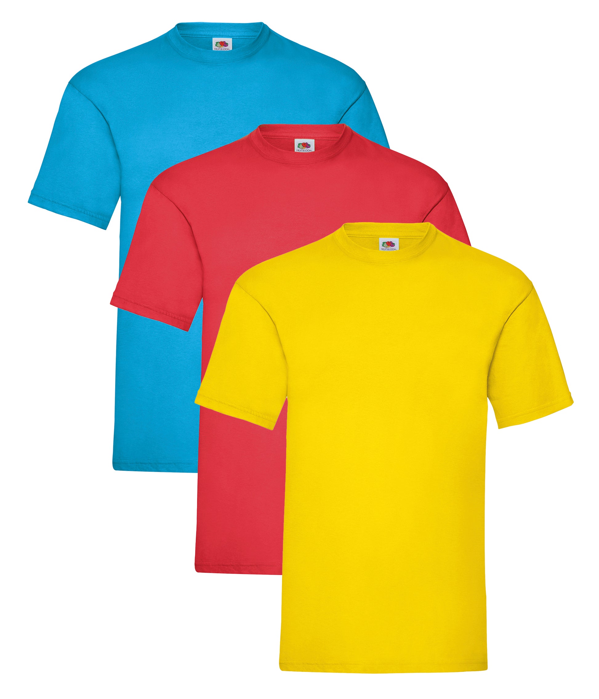 Fruit Of The Loom 61036 Unisex Valueweight Crew Necked T-Shirt 165gsm 100% Cotton Mixed colors (pack of 3) - COOZO