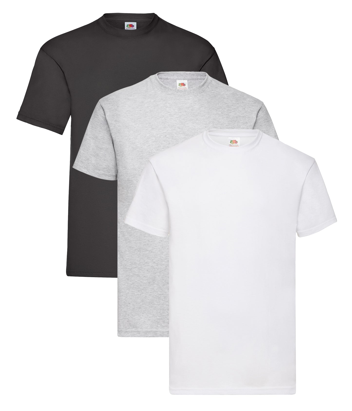 Fruit Of The Loom 61036 Unisex Valueweight Crew Necked T-Shirt 165gsm 100% Cotton Mixed colors (pack of 3) - COOZO