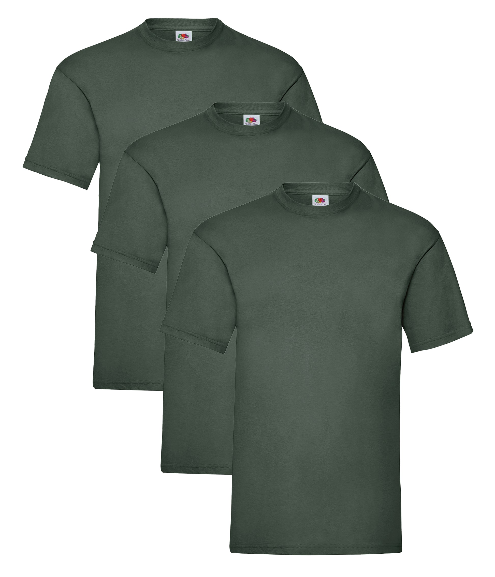 Fruit Of The Loom 61036 Unisex Valueweight Crew Necked T-Shirt 165gsm 100% Cotton (pack of 3) - COOZO