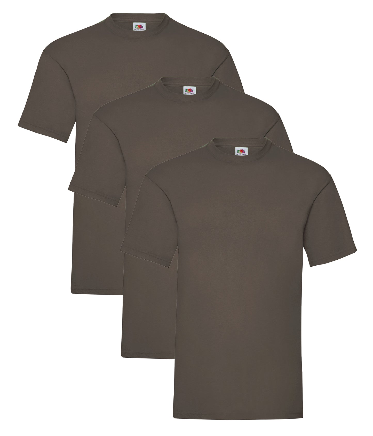 Fruit Of The Loom 61036 Unisex Valueweight Crew Necked T-Shirt 165gsm 100% Cotton (pack of 3) - COOZO
