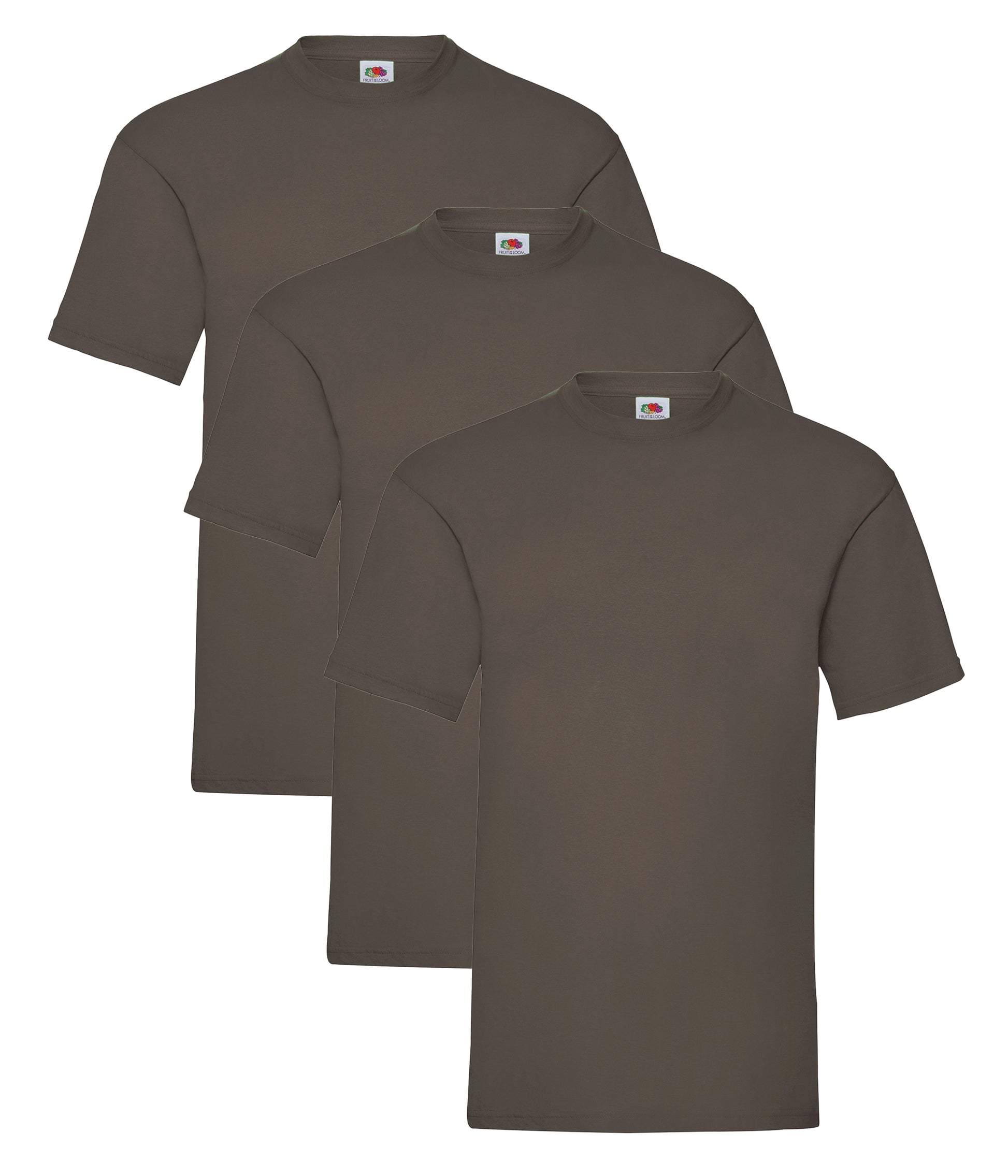 Fruit Of The Loom 61036 Unisex Valueweight Crew Necked T-Shirt 165gsm 100% Cotton (pack of 3) - COOZO