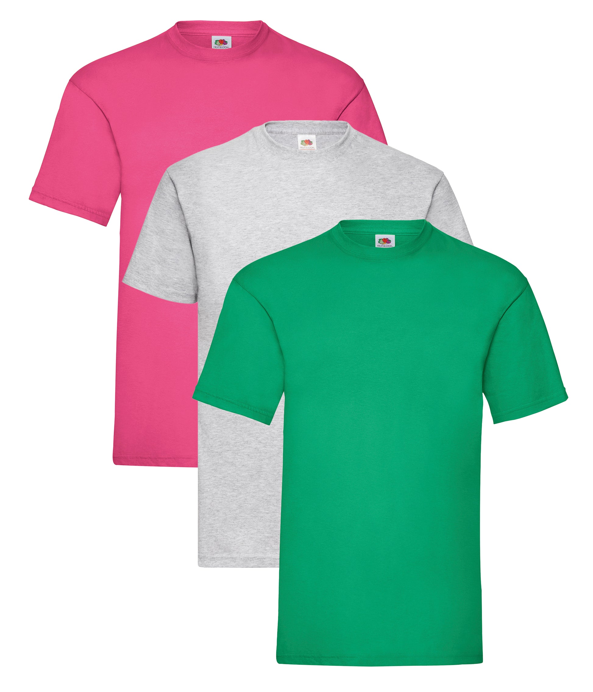 Fruit Of The Loom 61036 Unisex Valueweight Crew Necked T-Shirt 165gsm 100% Cotton Mixed colors (pack of 3) - COOZO