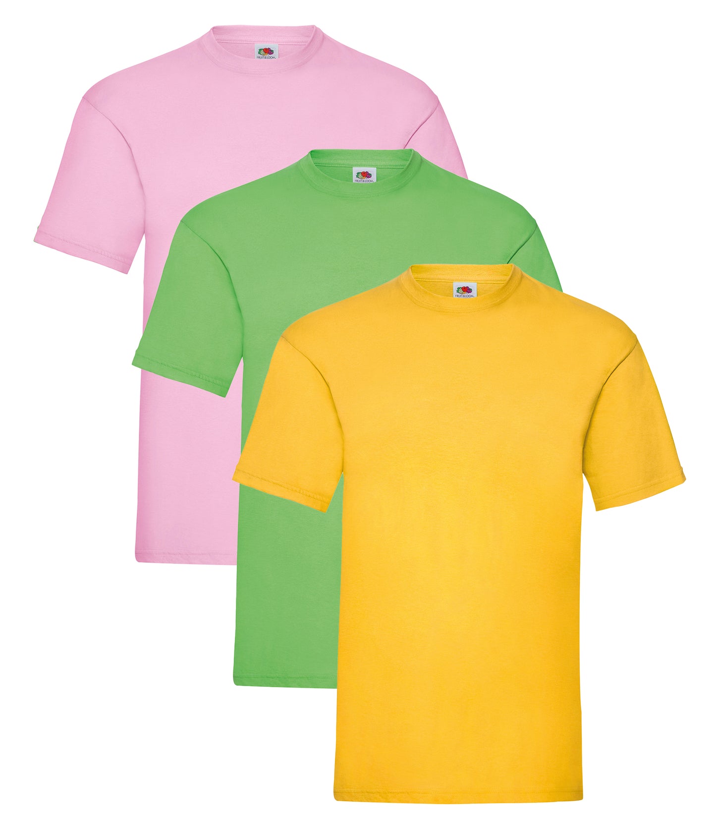 Fruit Of The Loom 61036 Unisex Valueweight Crew Necked T-Shirt 165gsm 100% Cotton Mixed colors (pack of 3) - COOZO