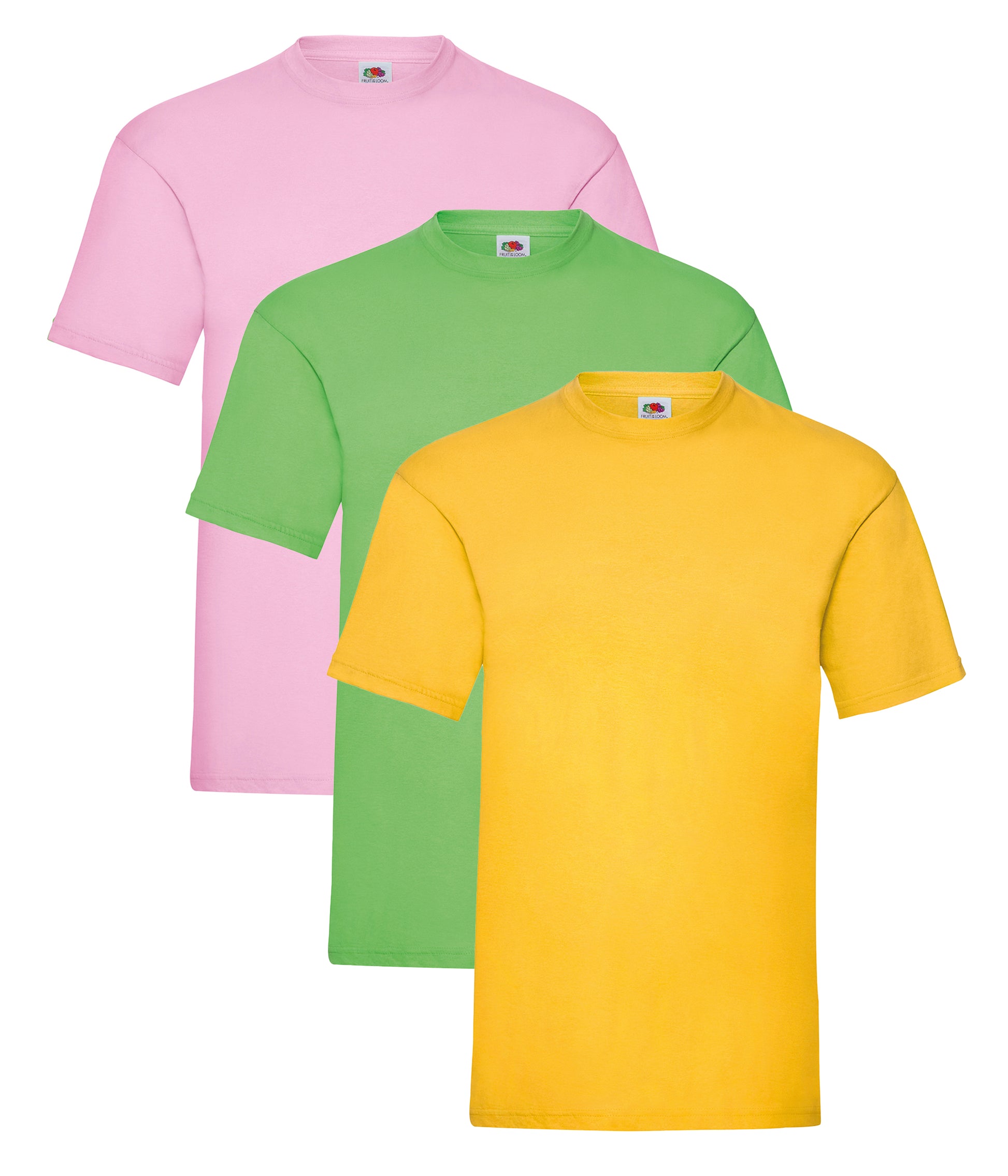 Fruit Of The Loom 61036 Unisex Valueweight Crew Necked T-Shirt 165gsm 100% Cotton Mixed colors (pack of 3) - COOZO
