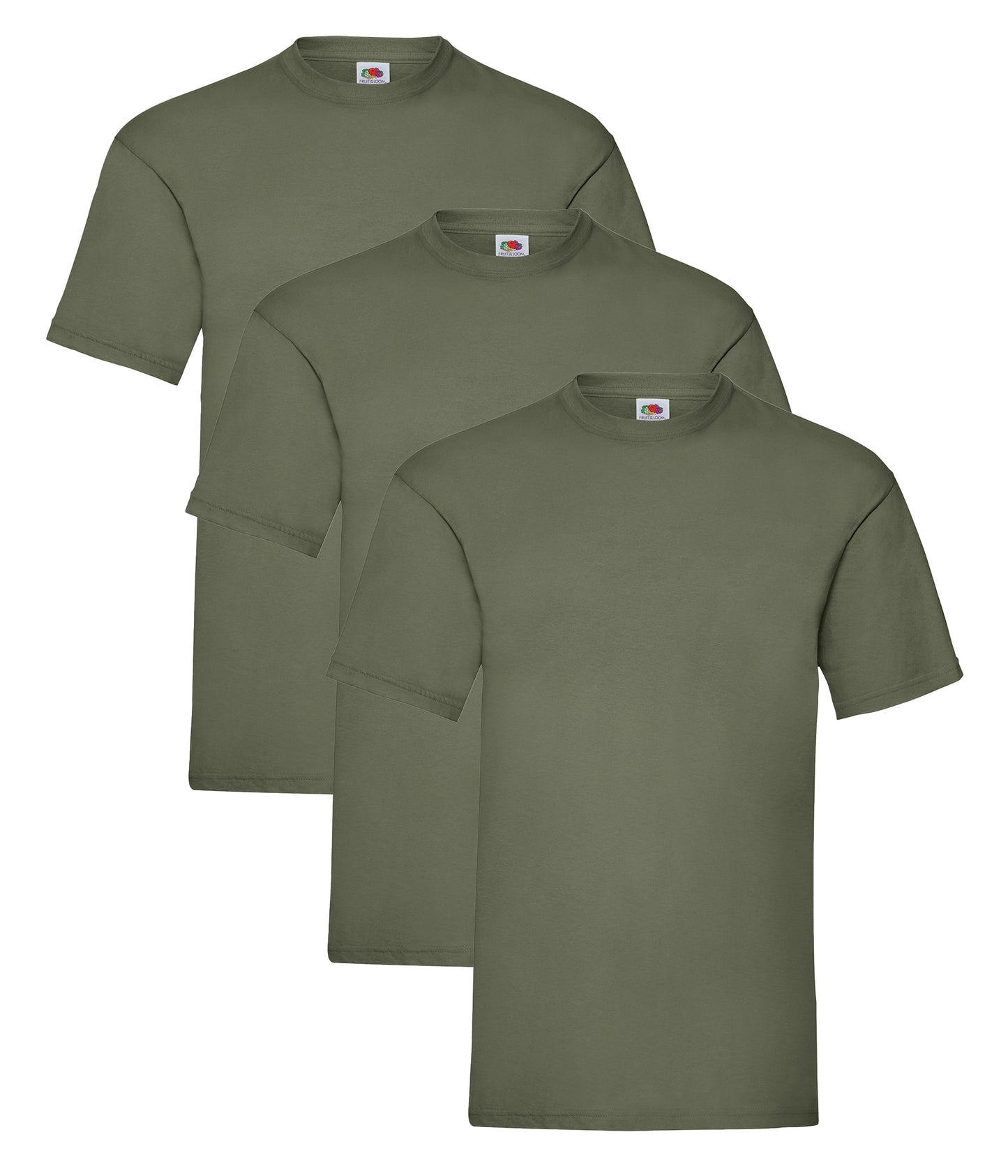 Fruit Of The Loom 61036 Unisex Valueweight Crew Necked T-Shirt 165gsm 100% Cotton (pack of 3) - COOZO