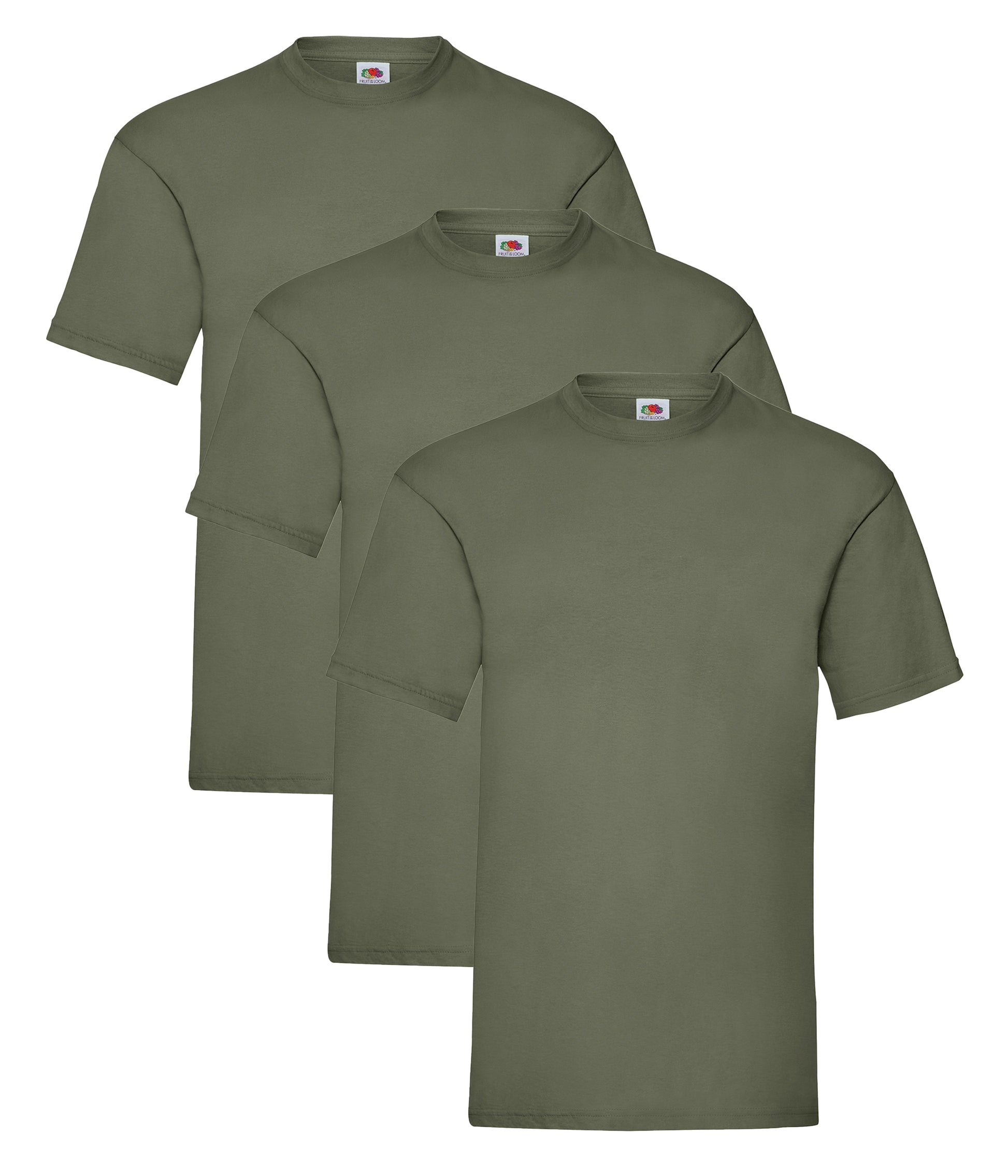 Fruit Of The Loom 61036 Unisex Valueweight Crew Necked T-Shirt 165gsm 100% Cotton (pack of 3) - COOZO