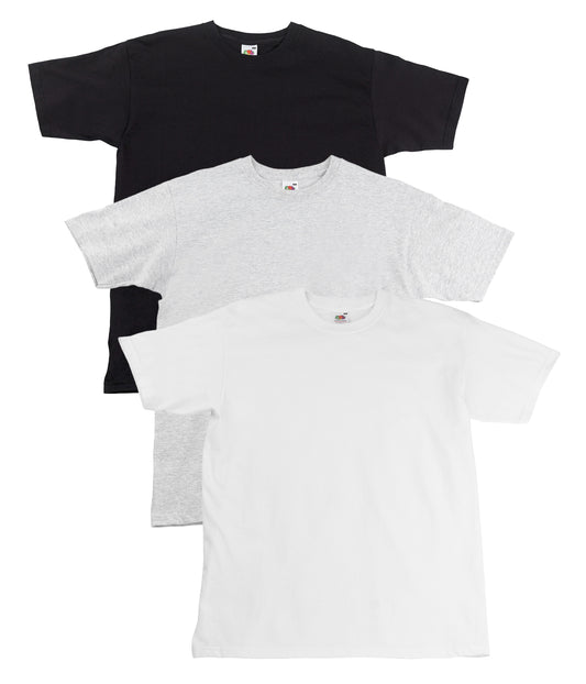 Fruit Of The Loom 61044 Unisex Super Premium Crew Necked T-Shirt 205gsm 100% Cotton - COOZO