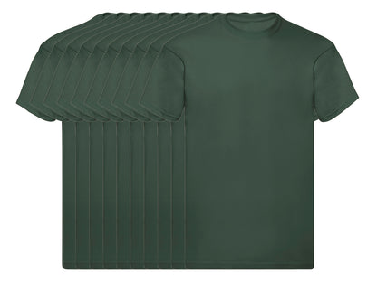 Fruit Of The Loom 61082 Pack of 10 Men's Original Round Neck Short-Sleeved T-Shirts 145gsm - COOZO