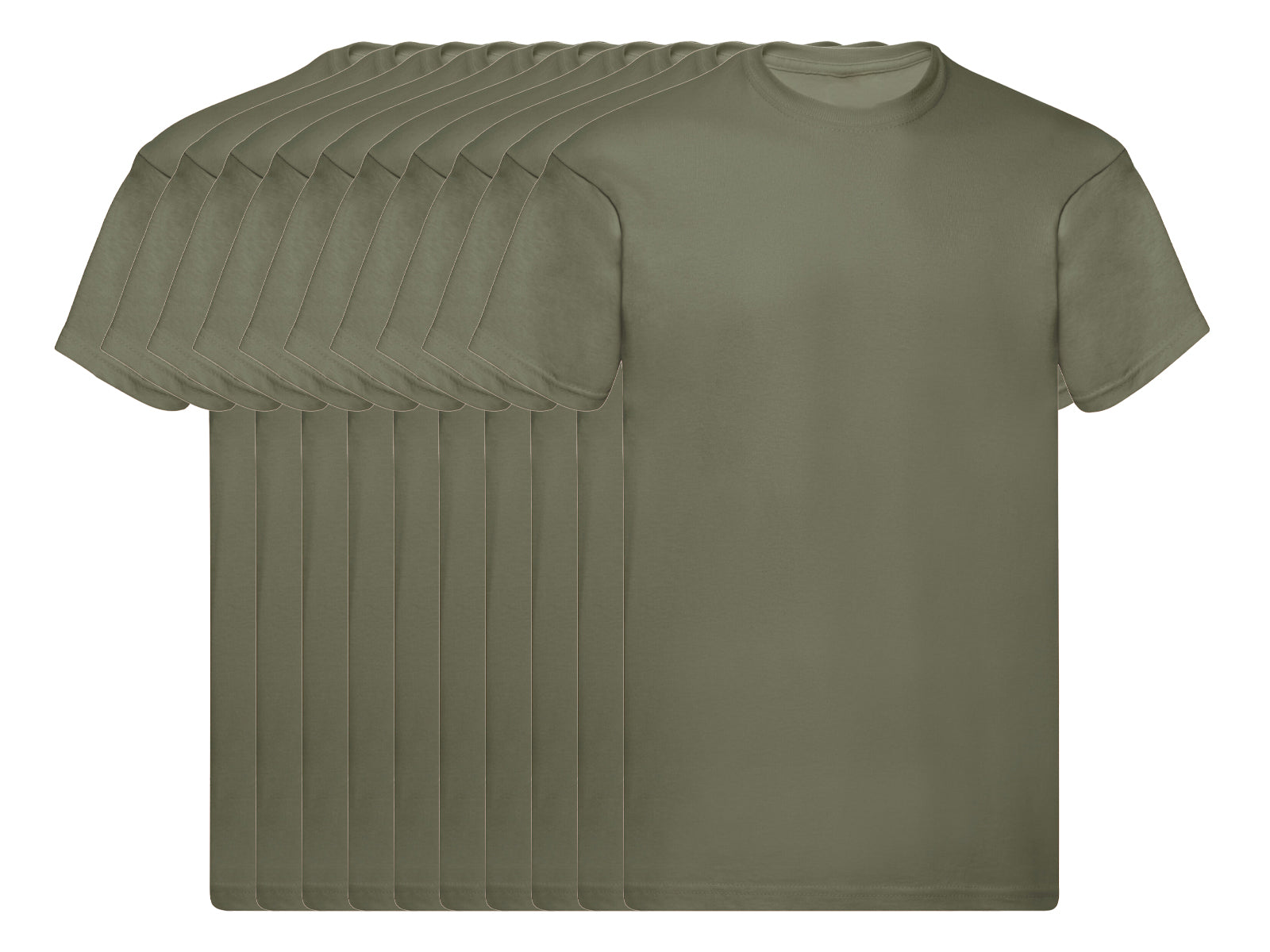 Fruit Of The Loom 61082 Pack of 10 Men's Original Round Neck Short-Sleeved T-Shirts 145gsm - COOZO