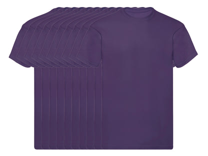 Fruit Of The Loom 61082 Pack of 10 Men's Original Round Neck Short-Sleeved T-Shirts 145gsm - COOZO