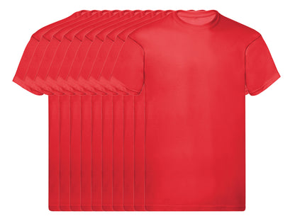 Fruit Of The Loom 61082 Pack of 10 Men's Original Round Neck Short-Sleeved T-Shirts 145gsm - COOZO