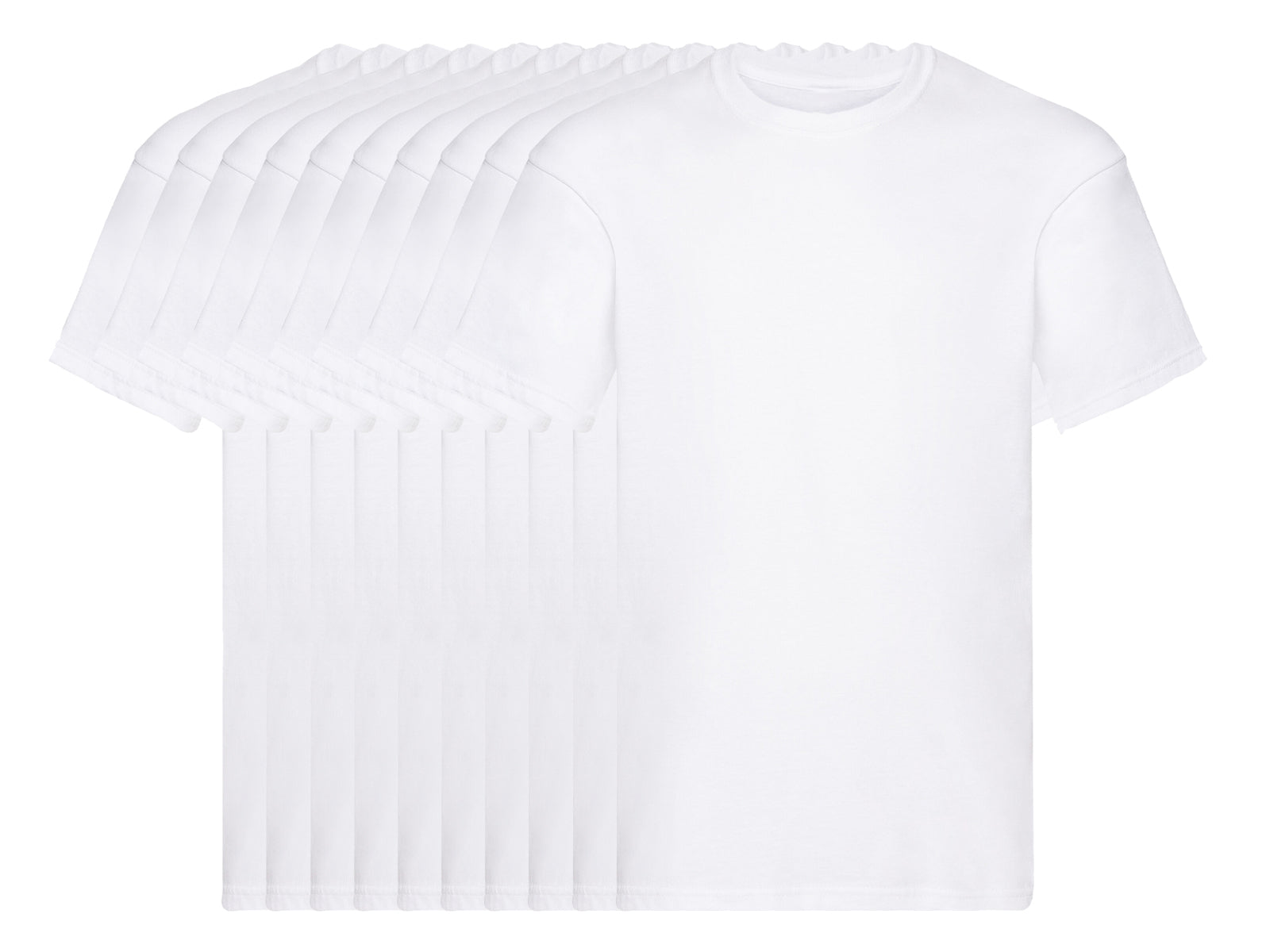 Fruit Of The Loom 61082 Pack of 10 Men's Original Round Neck Short-Sleeved T-Shirts 145gsm - COOZO