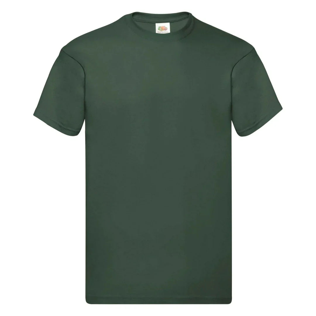 Fruit Of The Loom 61082 Men Original Taped Neck Cotton T-Shirt Main Color - COOZO